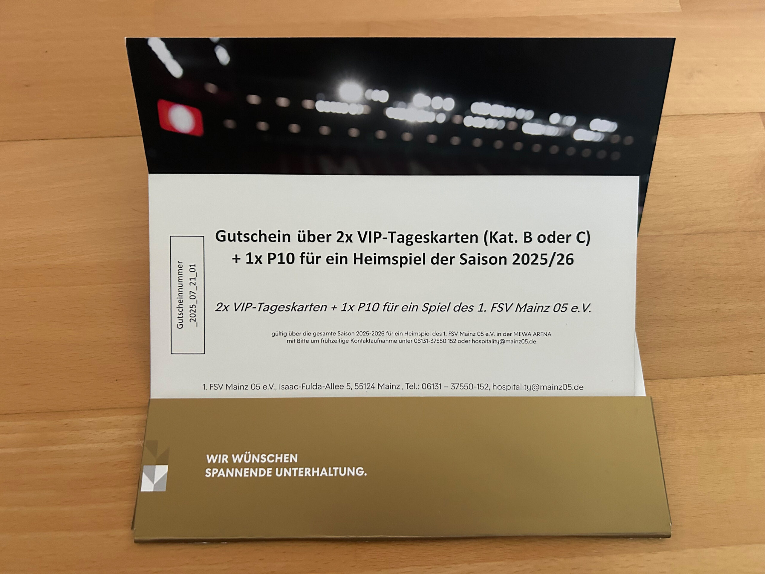 Zwei VIP-Tickets für ein Heimspiel des FSV Mainz 05