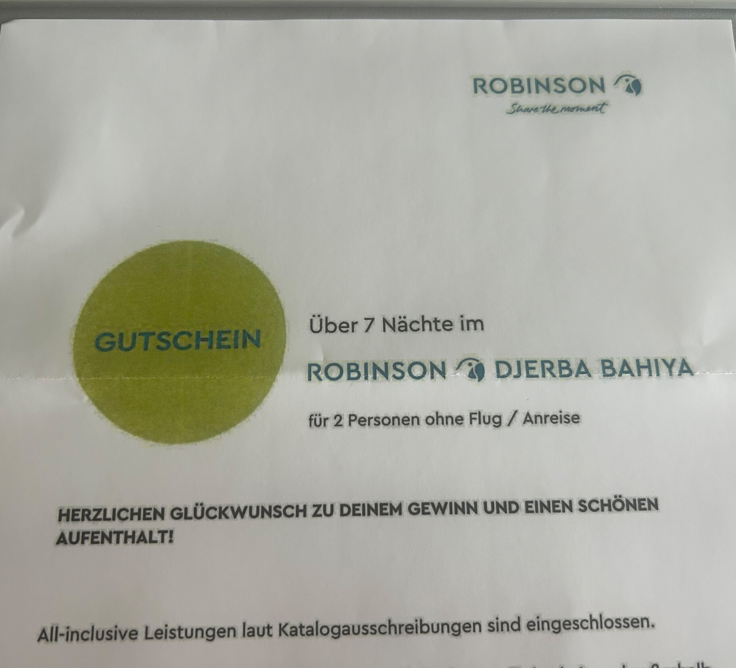 1. Robinson Djerba Bahija, 2 Personen, 1 Woche (ohne Flug)