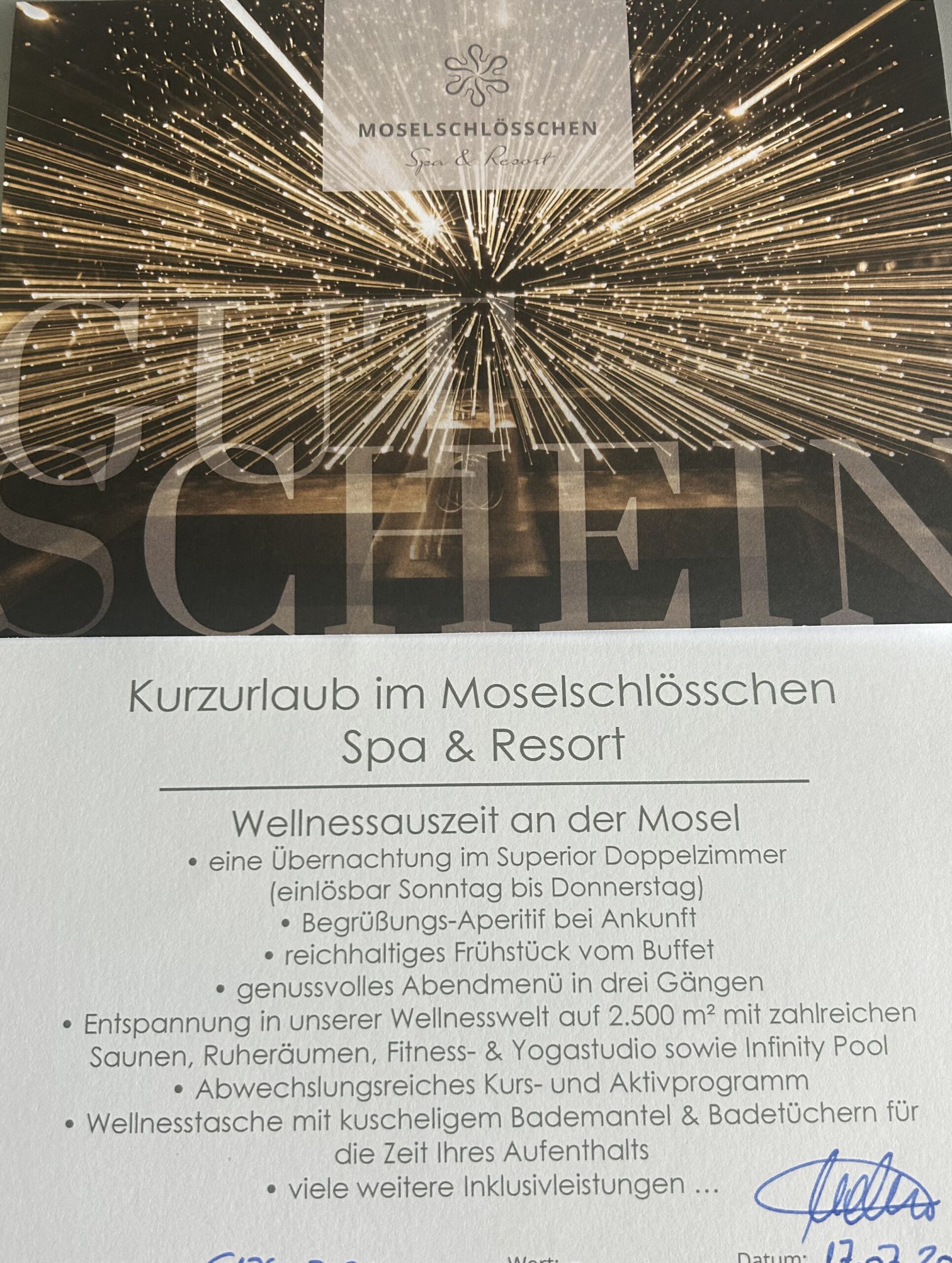 24. Hotel Moselschlösschen 4 Sterne S für 2 Personen / 1 Übernachtung Superior DZ/inkl. Verwöhnpension – 1