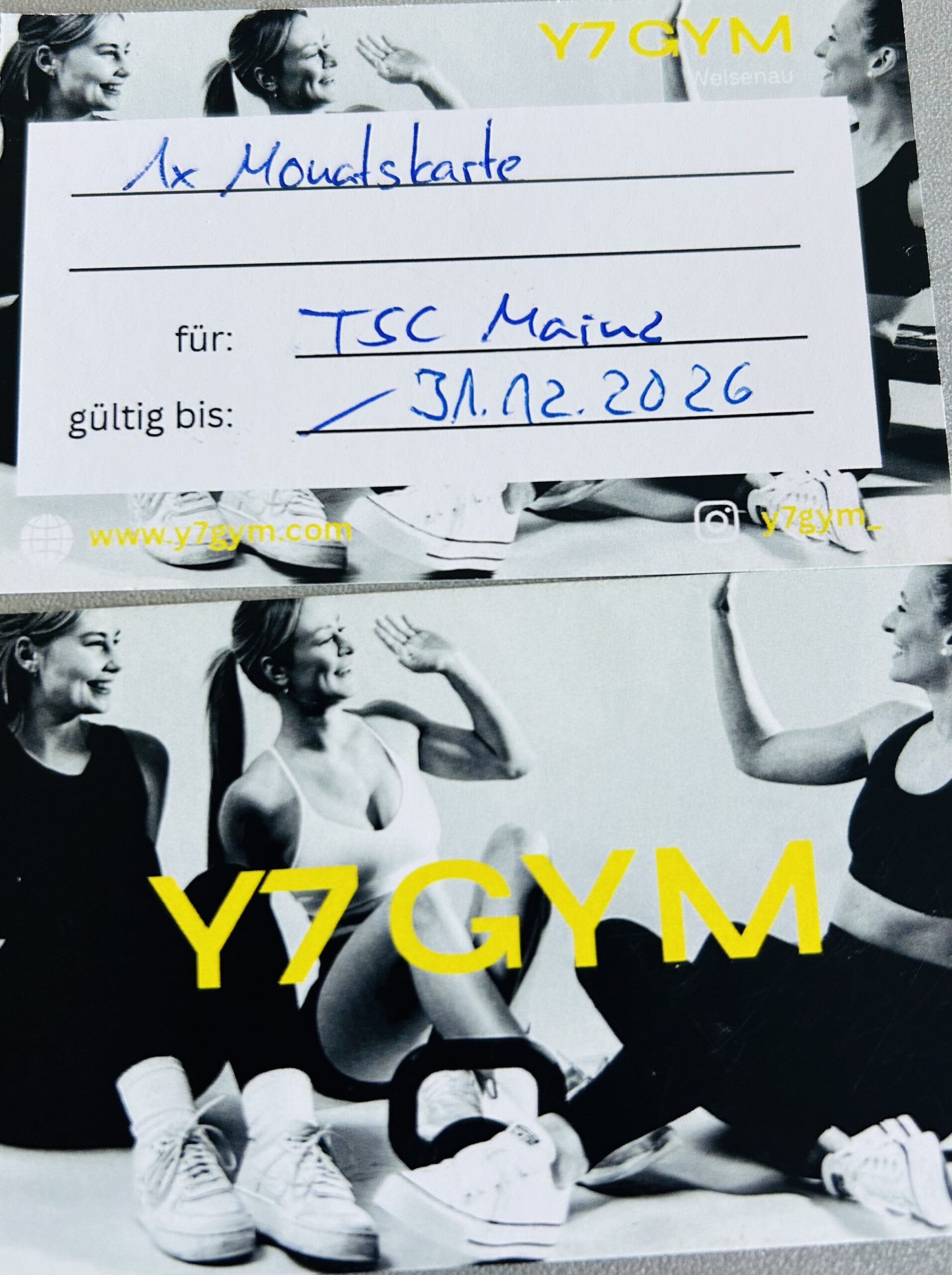 38. Gutschein (1 Monatskarte) Fitnesstudio Y7GYM – 1
