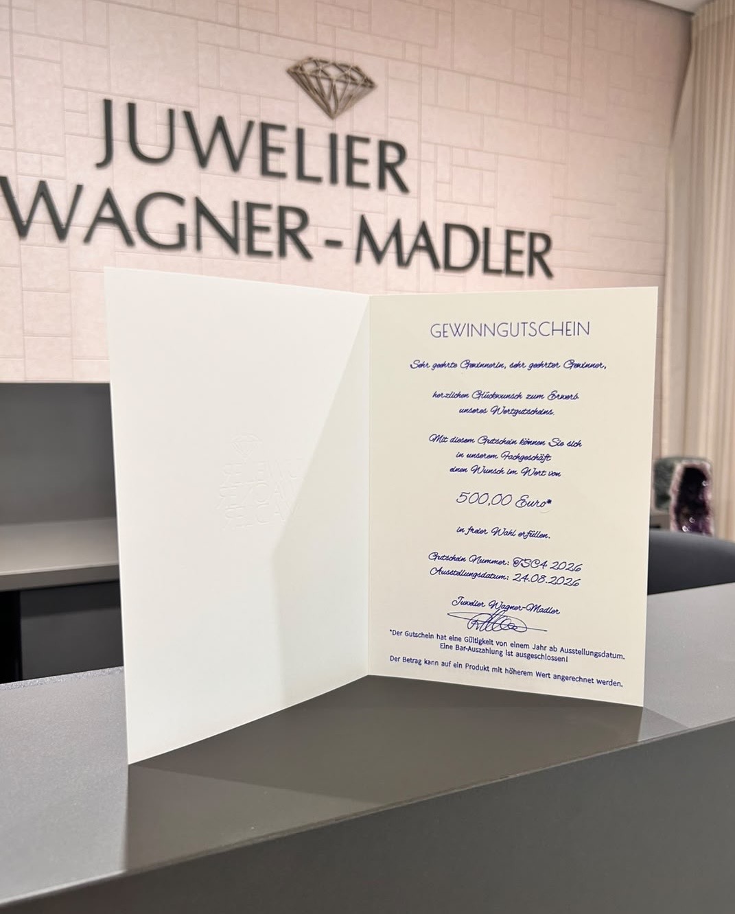 6. Gutschein Juwelier Wagner Madler - 500 Euro